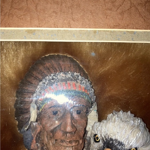 Native America Indian Chief and Eagle Shadow Box - Picture 7 of 12